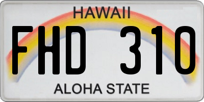HI license plate FHD310