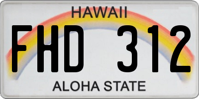 HI license plate FHD312