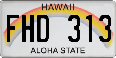 HI license plate FHD313