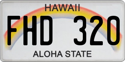 HI license plate FHD320