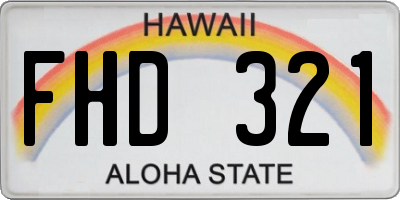 HI license plate FHD321