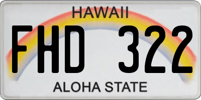 HI license plate FHD322