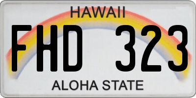 HI license plate FHD323