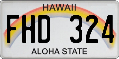 HI license plate FHD324