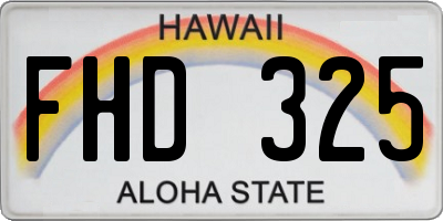 HI license plate FHD325
