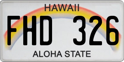 HI license plate FHD326