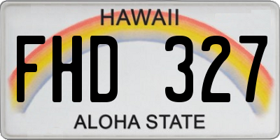 HI license plate FHD327