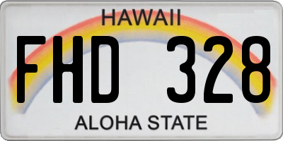 HI license plate FHD328