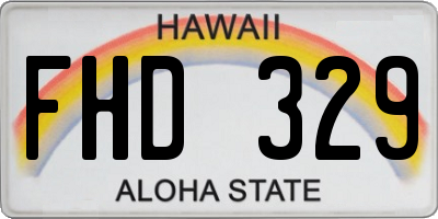 HI license plate FHD329