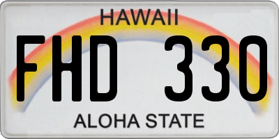 HI license plate FHD330