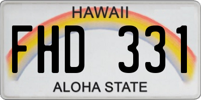 HI license plate FHD331