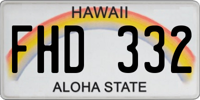 HI license plate FHD332