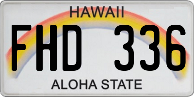 HI license plate FHD336