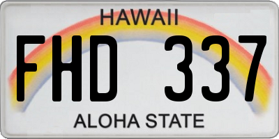 HI license plate FHD337