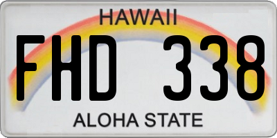 HI license plate FHD338