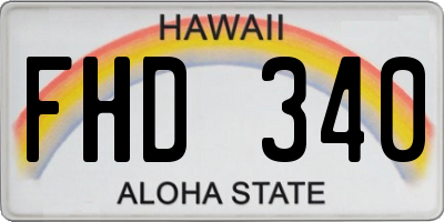 HI license plate FHD340
