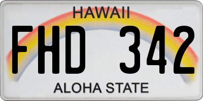 HI license plate FHD342