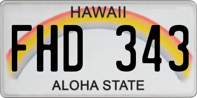 HI license plate FHD343