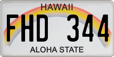 HI license plate FHD344
