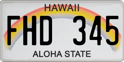 HI license plate FHD345