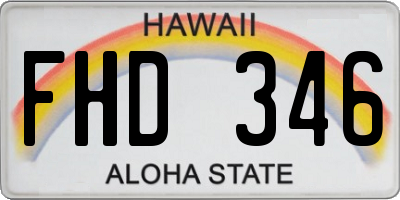 HI license plate FHD346