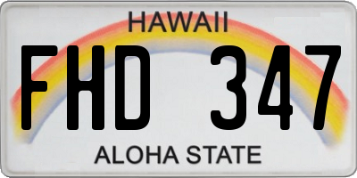 HI license plate FHD347