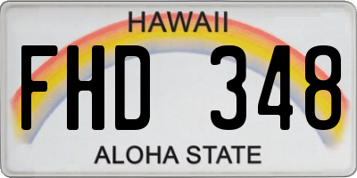 HI license plate FHD348