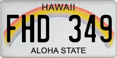 HI license plate FHD349
