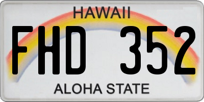 HI license plate FHD352