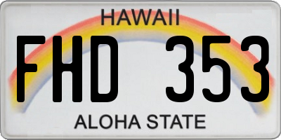 HI license plate FHD353