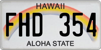 HI license plate FHD354