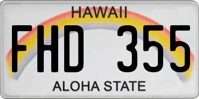 HI license plate FHD355