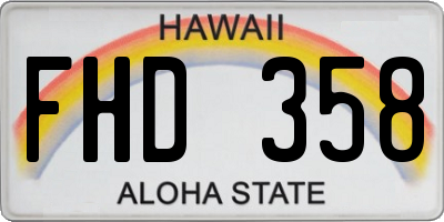 HI license plate FHD358