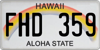 HI license plate FHD359