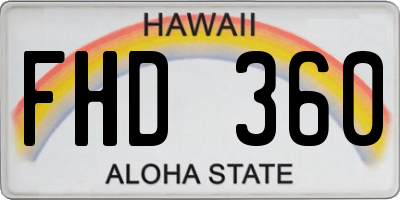 HI license plate FHD360