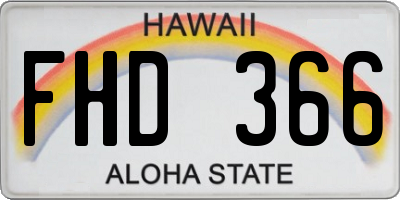 HI license plate FHD366