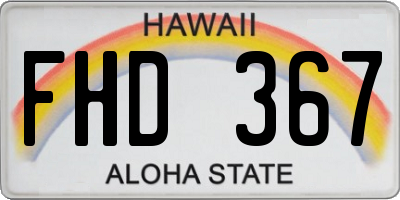 HI license plate FHD367