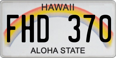 HI license plate FHD370