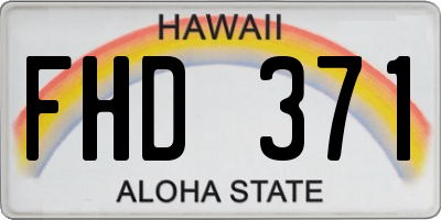 HI license plate FHD371