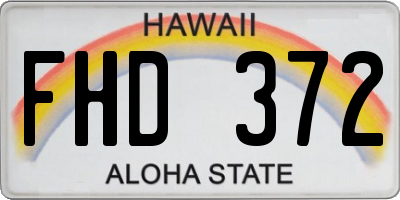HI license plate FHD372