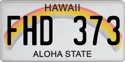 HI license plate FHD373