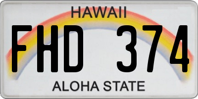 HI license plate FHD374