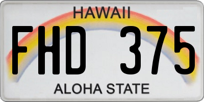 HI license plate FHD375