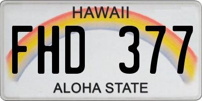 HI license plate FHD377