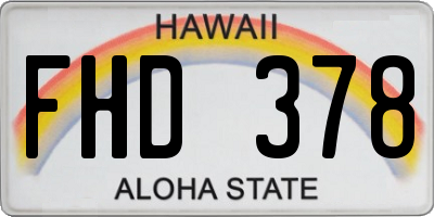 HI license plate FHD378