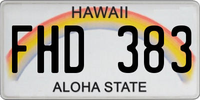 HI license plate FHD383