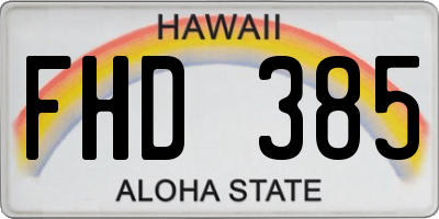 HI license plate FHD385