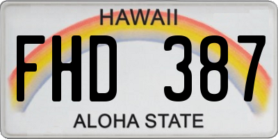 HI license plate FHD387