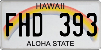 HI license plate FHD393