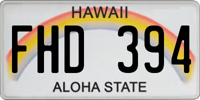 HI license plate FHD394